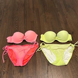 Victoria's Secret Neon Pink and Yellow Bikini Set